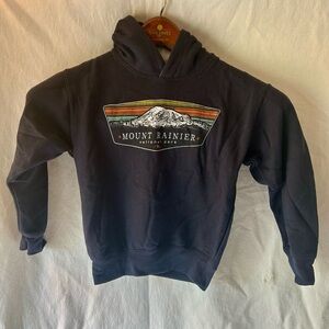 Prairie Mountain Mount Rainier National Park Hoodie Kids 6/8 Navy Blue